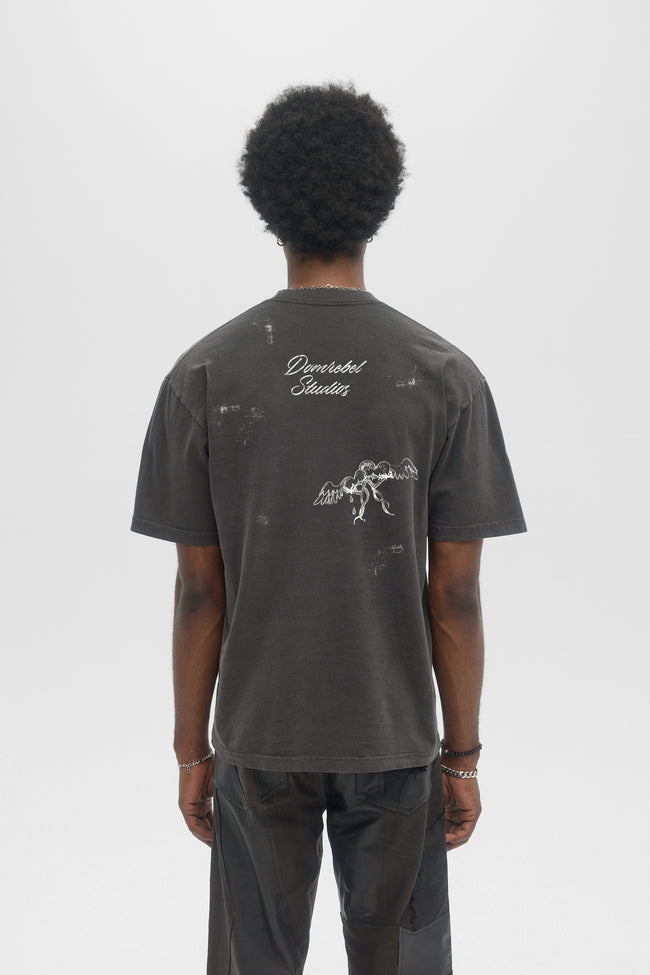 DOMREBEL Chaud Tee - Faded Black