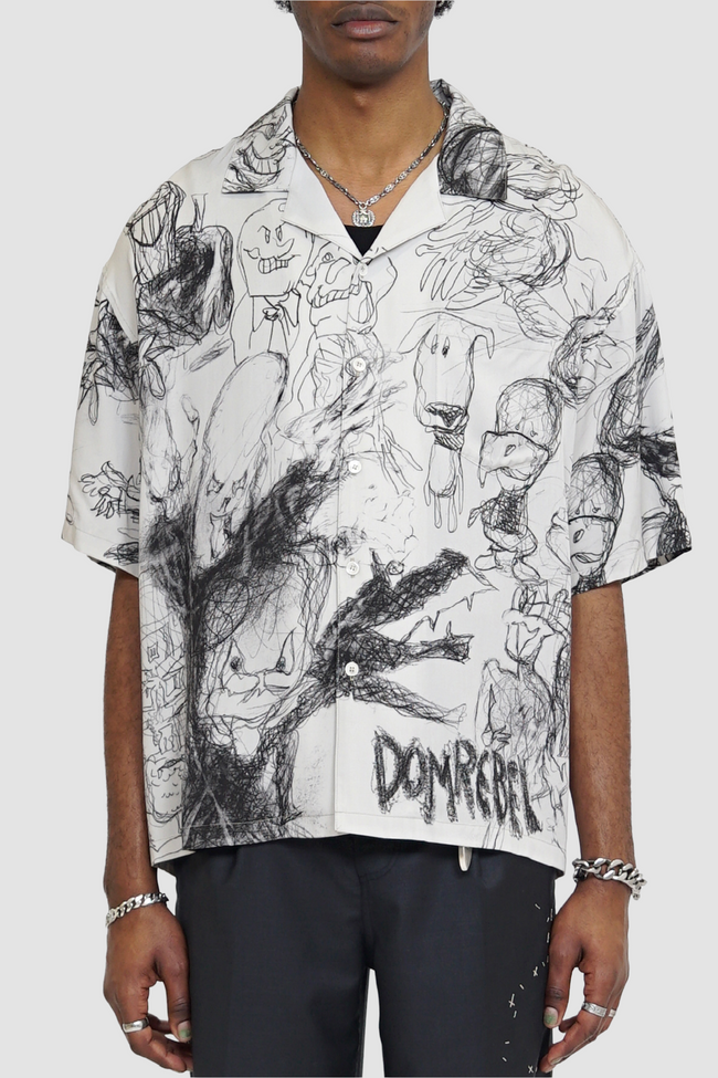 DOMREBEL Drawing SS Shirt - Ivory
