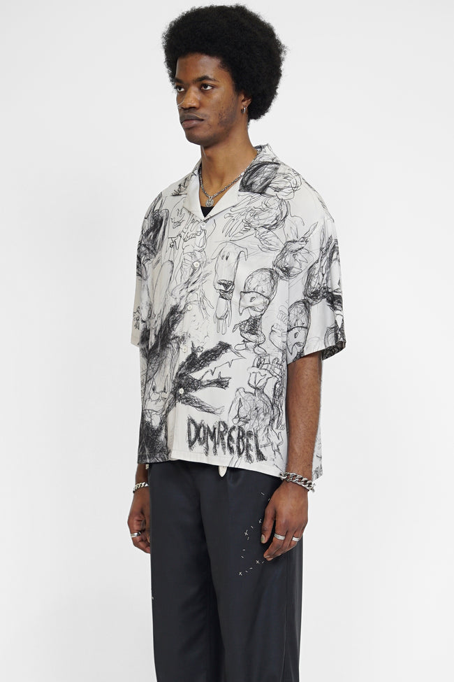 DOMREBEL Drawing SS Shirt - Ivory