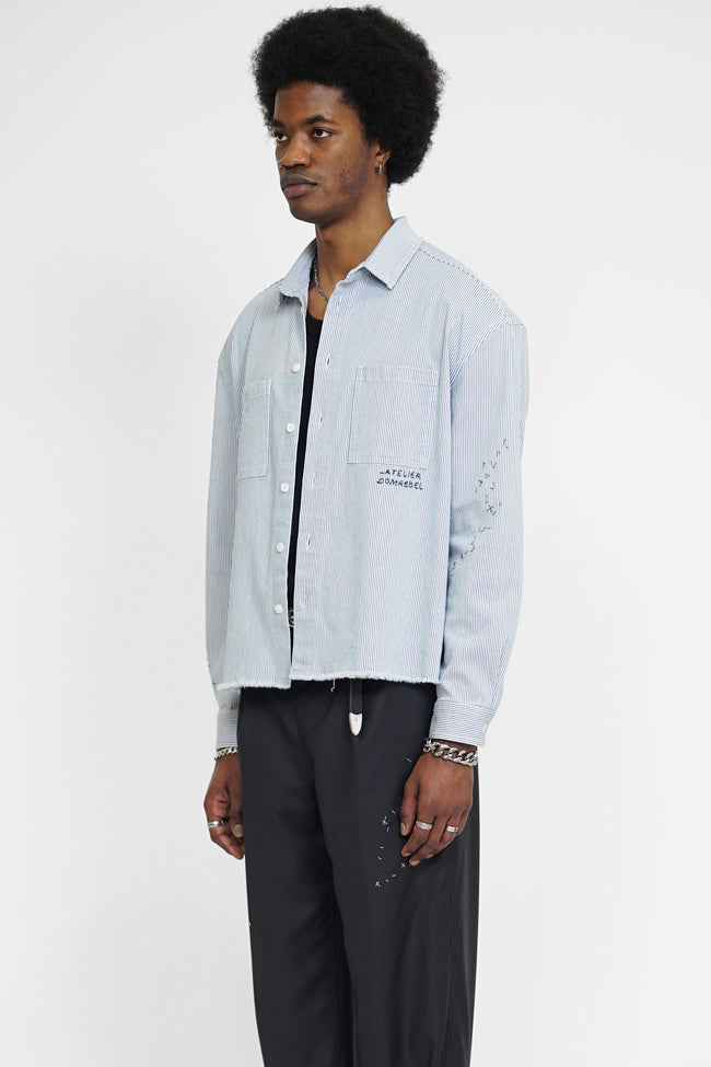 DOMREBEL Indie Overshirt - Blue Stripe