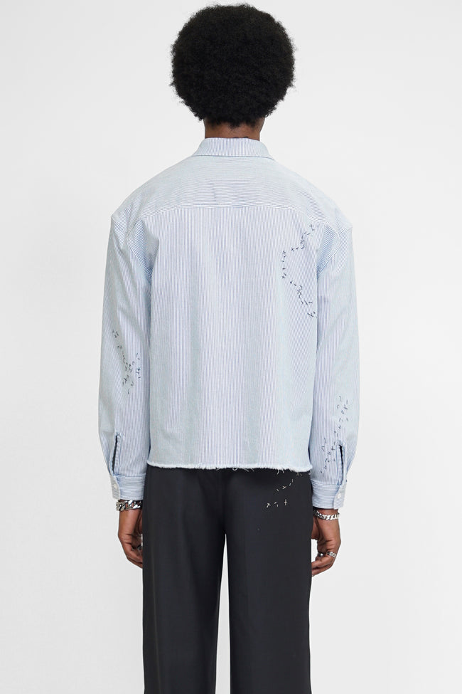 DOMREBEL Indie Overshirt - Blue Stripe
