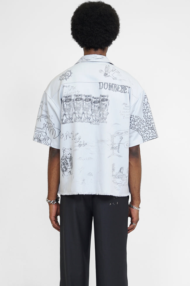 DOMREBEL Sketchy SS Shirt - Blue