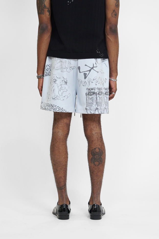 DOMREBEL Sketchy Shorts - Blue