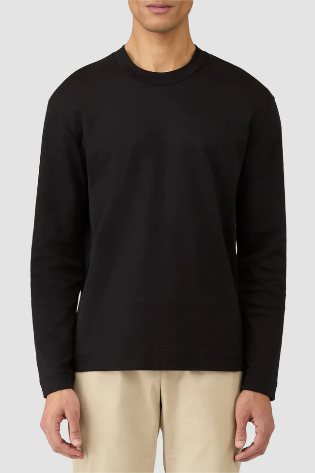 Sunspel Heavyweight L/S  Tee - Black