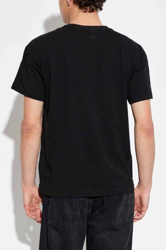 DIESEL T-Norm-AA2 Foil Print Tee - Black