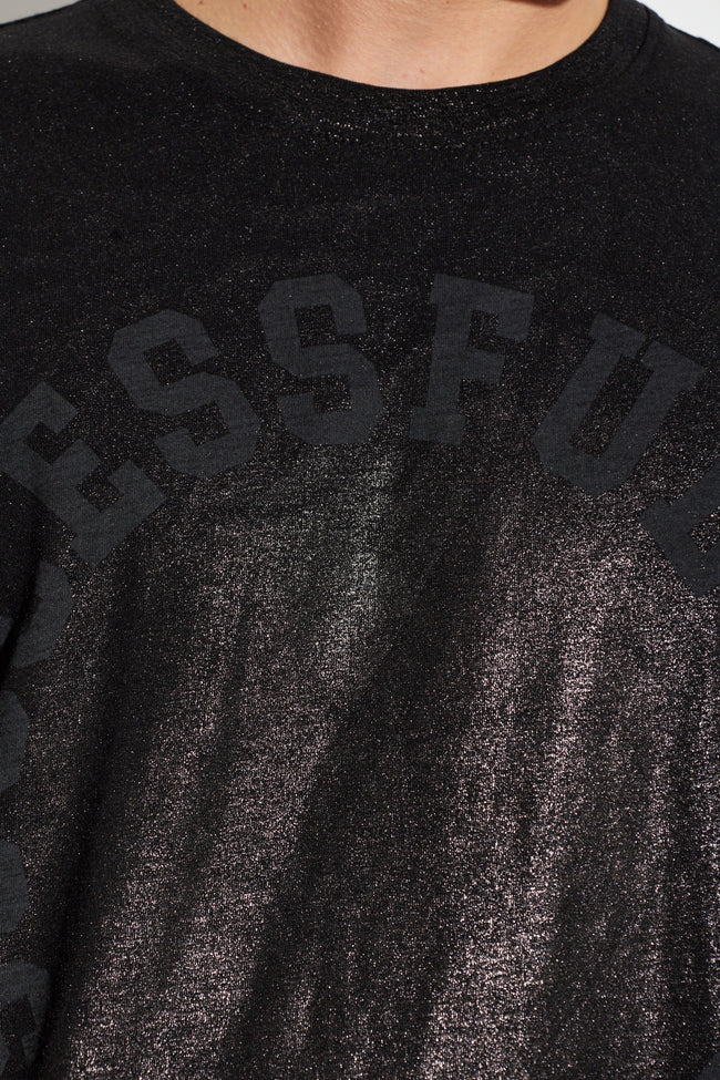 DIESEL T-Norm-AA2 Foil Print Tee - Black