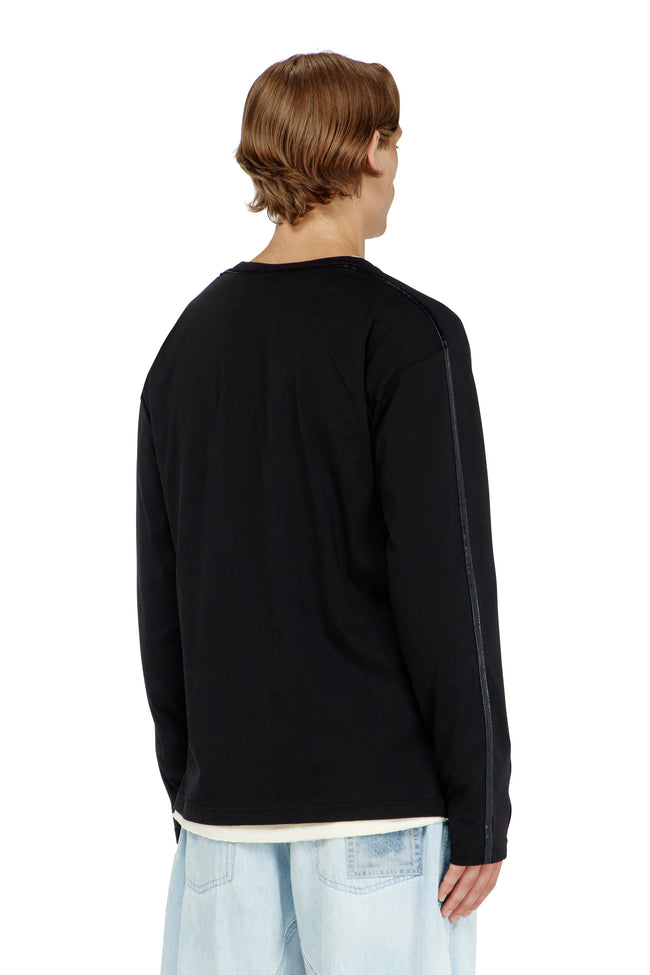 DIESEL T-Norm-L/S-Fl Tee - Black