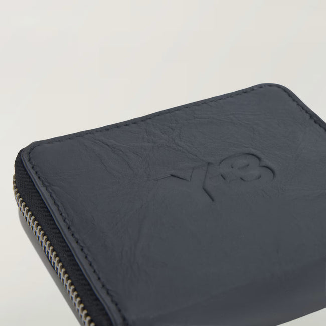 Y-3 Crinkle Leather Wallet - Black