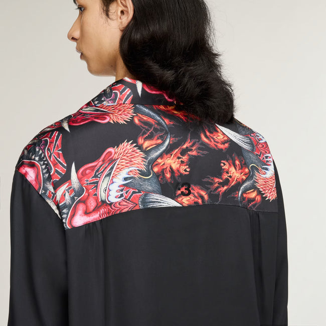 Y-3 Red Satin Graphic Shirt - Multicolor