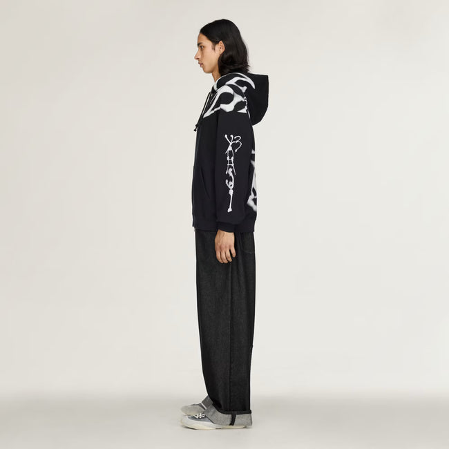 Y-3 Chito Graphic French Terry Zipper Hoodie - Black