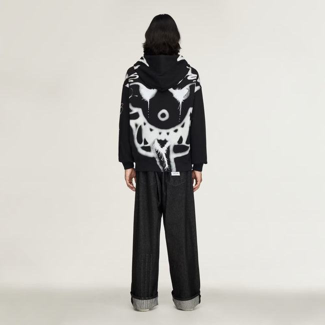 Y-3 Chito Graphic French Terry Zipper Hoodie - Black