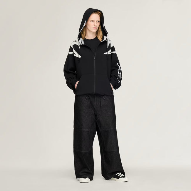 Y-3 Chito Graphic French Terry Zipper Hoodie - Black