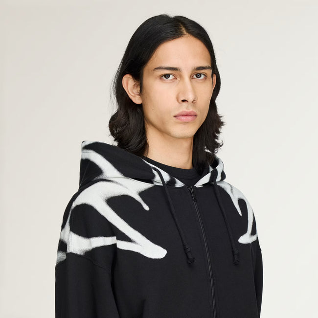 Y-3 Chito Graphic French Terry Zipper Hoodie - Black