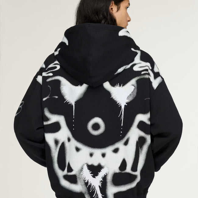 Y-3 Chito Graphic French Terry Zipper Hoodie - Black