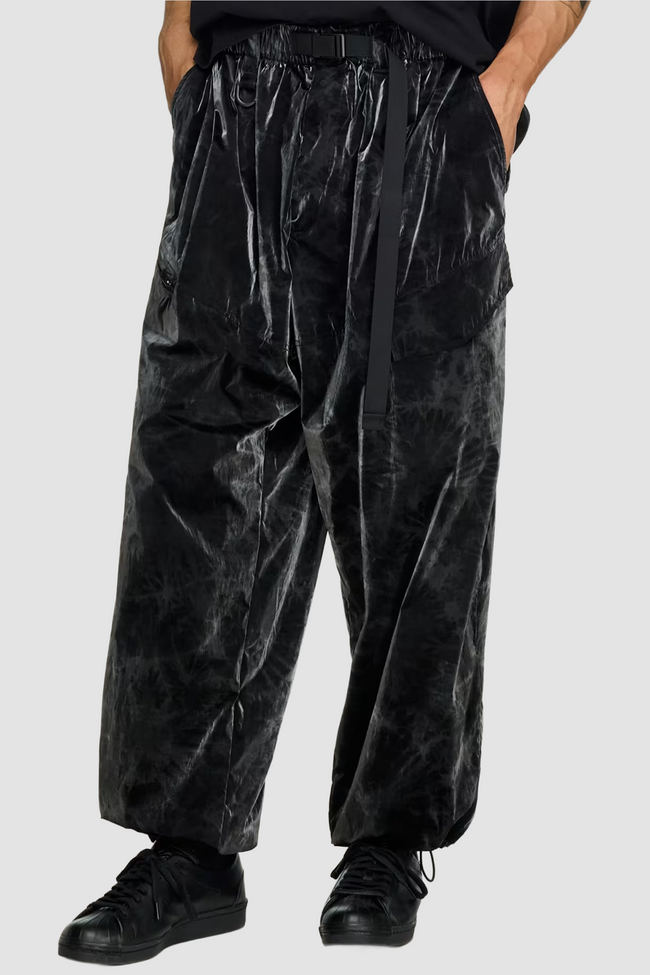Y-3 Marbled Tapered Nylon Pants - Black