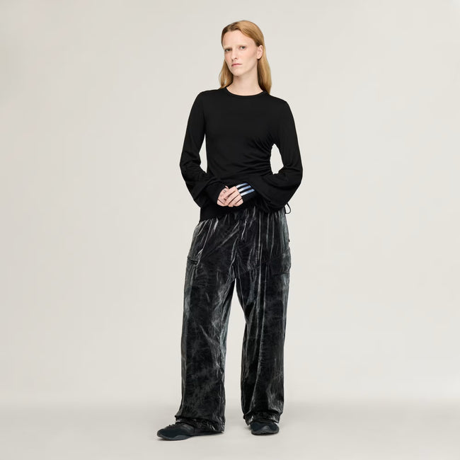 Y-3 Marbled Tapered Nylon Pants - Black