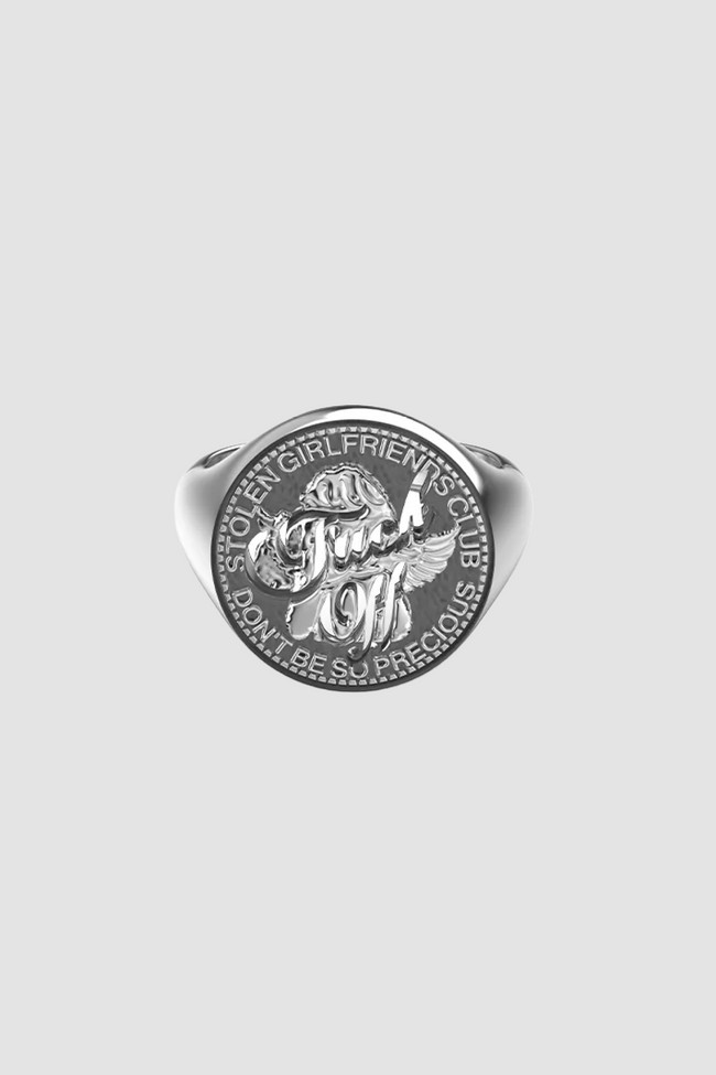 Stolen Girlfriends Club F*ck Off Sovereign Ring - Silver