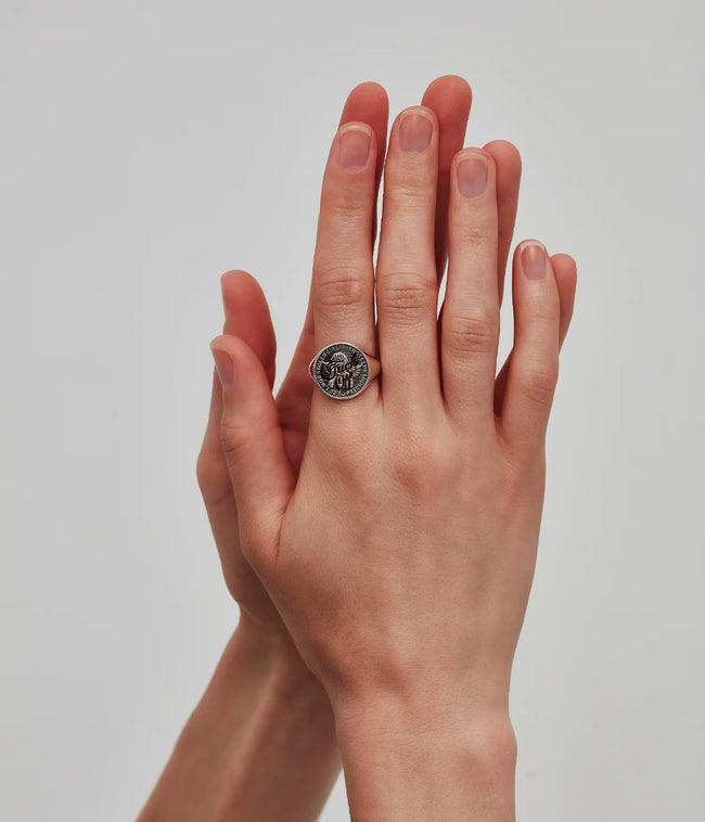 Stolen Girlfriends Club F*ck Off Sovereign Ring - Silver