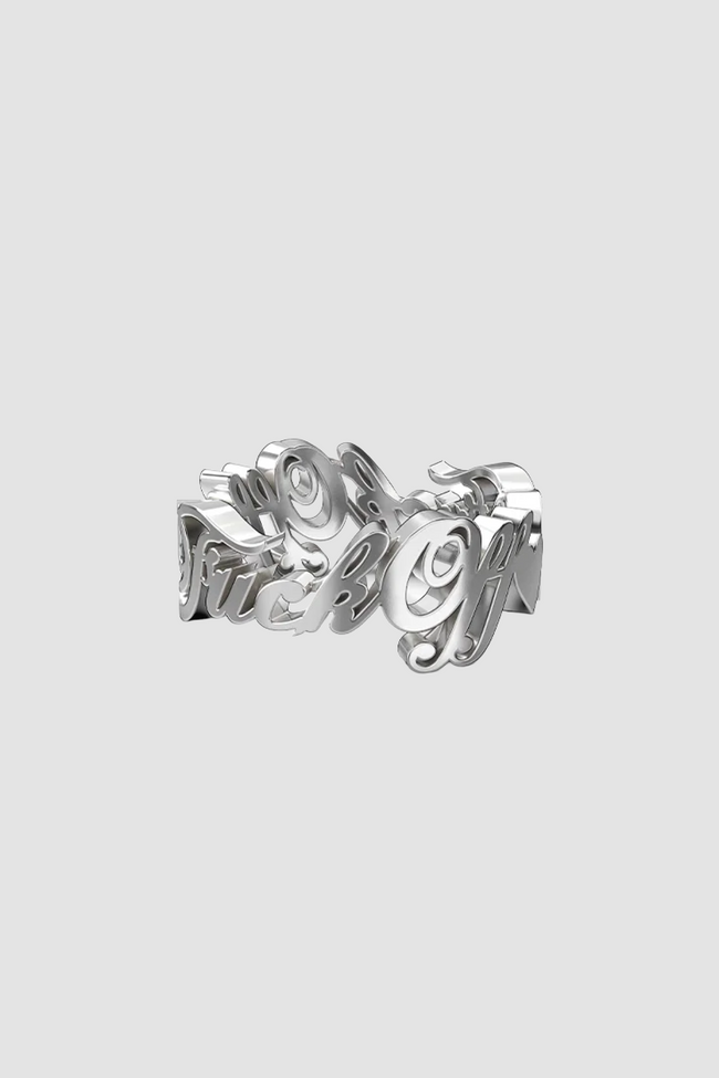 Stolen Girlfriends Club F*ck Off Script Ring - Silver