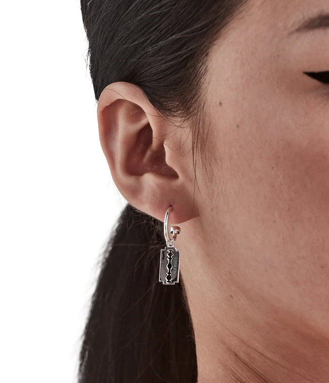 Stolen Girlfriends Club Stolen Razor Anchor Earrings - Silver