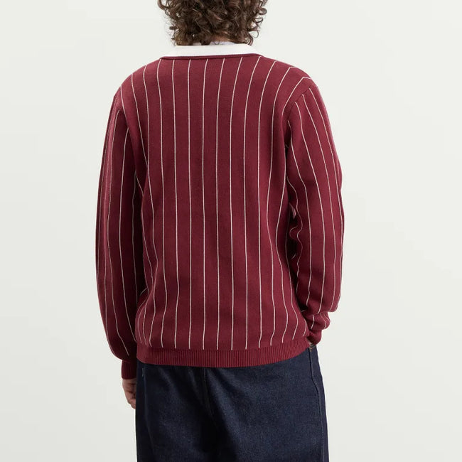 Les Deux Signature Knit Polo - Chocolate Truffle Red