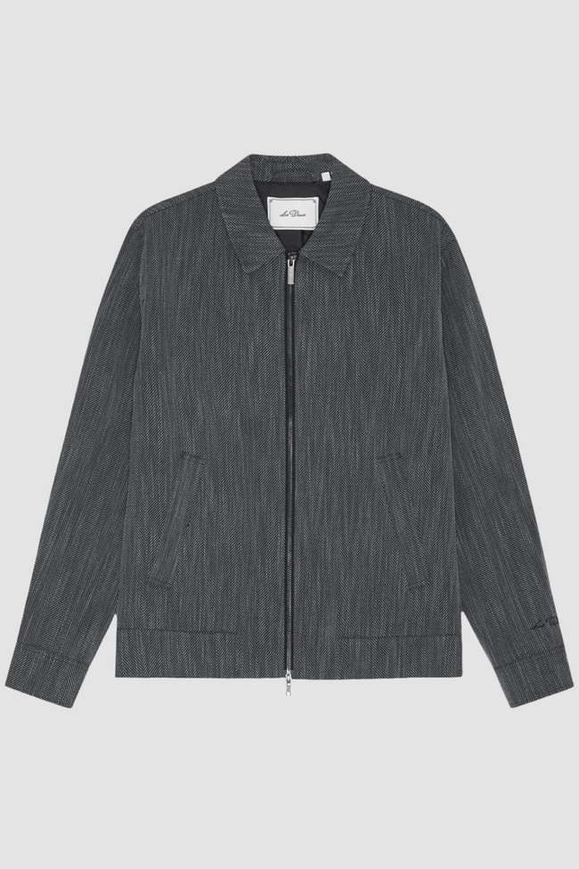 Les Deux Herringbone Coach Jacket - Black