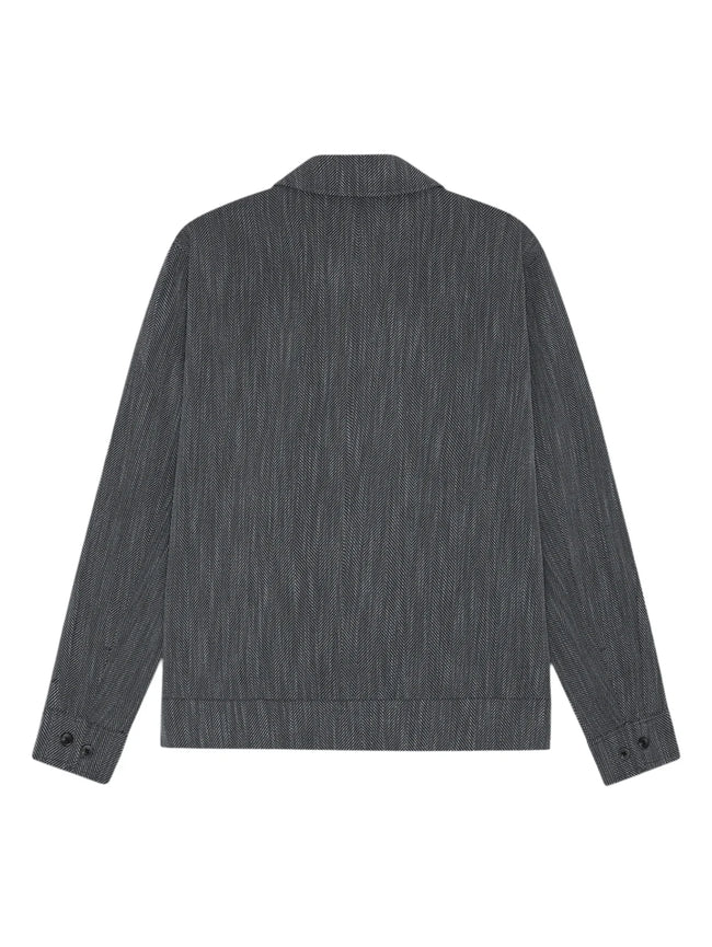 Les Deux Herringbone Coach Jacket - Black