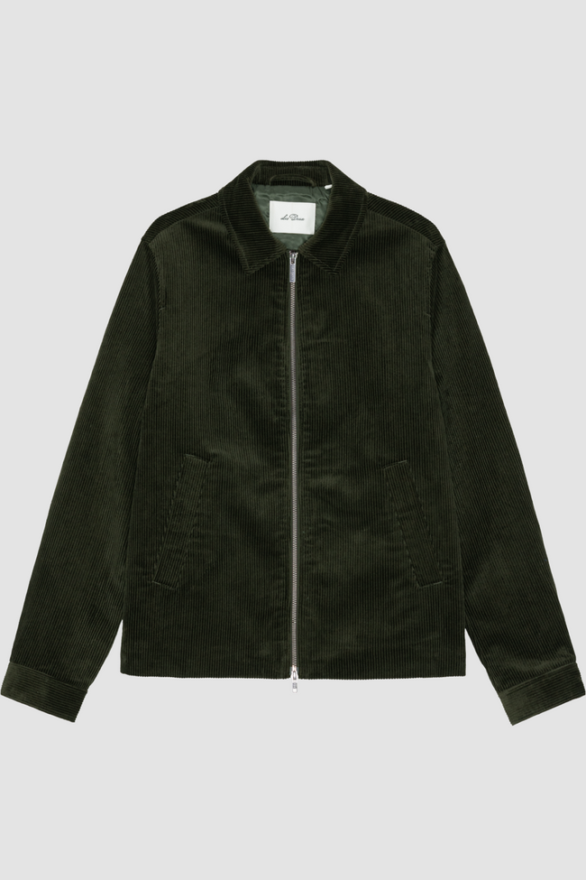 Les Deux Corduroy Zipper Jacket - Green