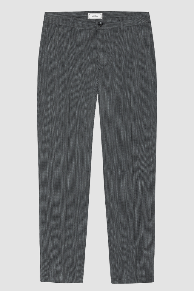 Les Deux Herringbone Reg Suit Pants - Black