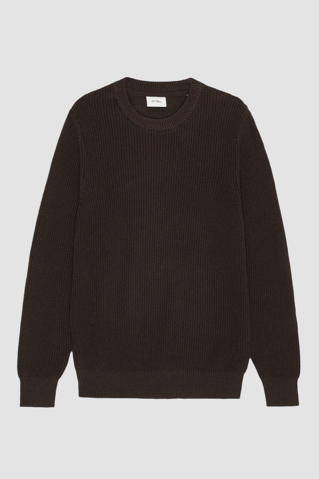 Les Deux Rib Crewneck Sweater - Brown