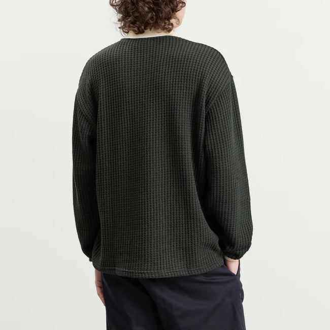 Les Deux Waffle LS Football Jersey Top - Green
