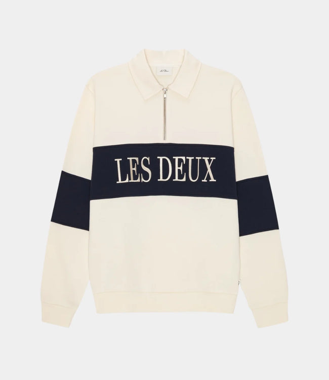Les Deux Zipper Rugby Sweatshirt - Ivory