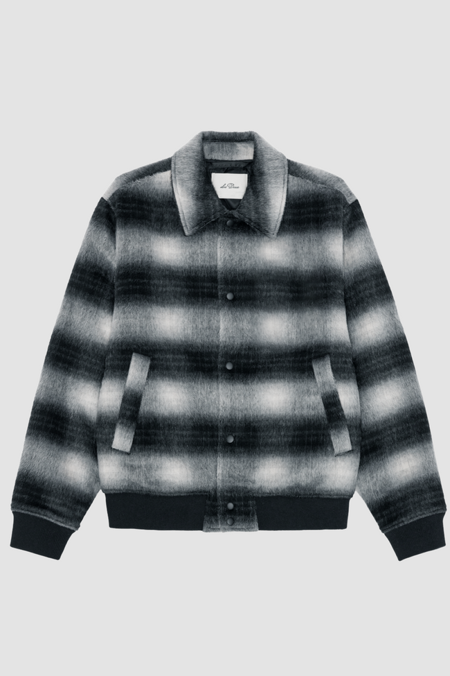 Les Deux Shadowcheck Varsity Jacket - Black