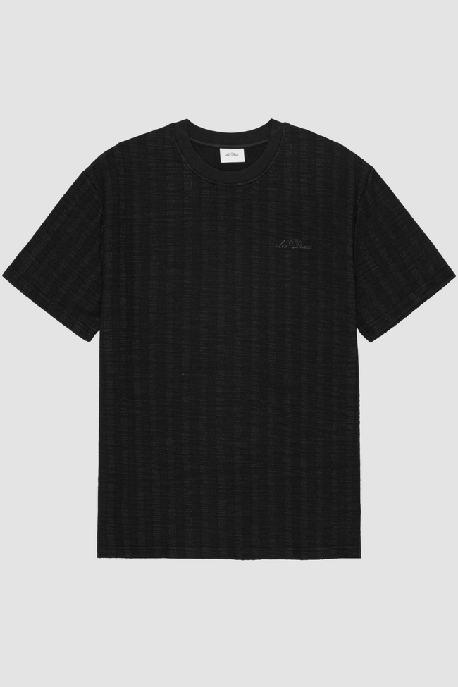 Les Deux Stripe Jacquard Tee - Black