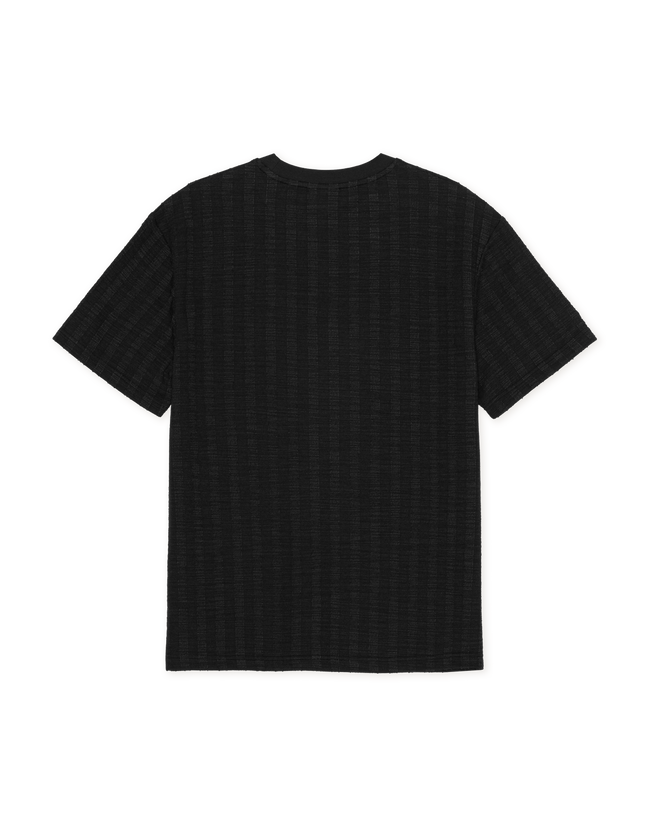Les Deux Stripe Jacquard Tee - Black