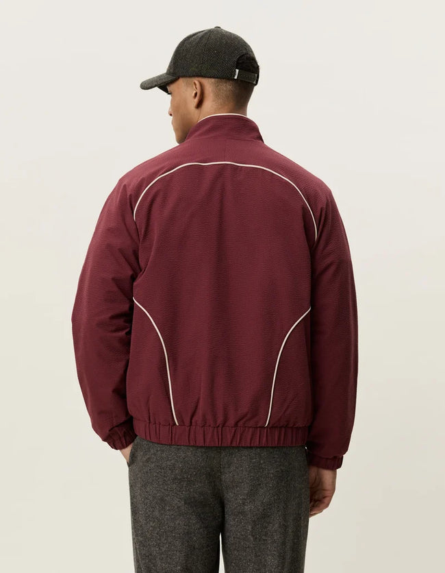 Les Deux Jacket Seersucker Track Jacket - Red