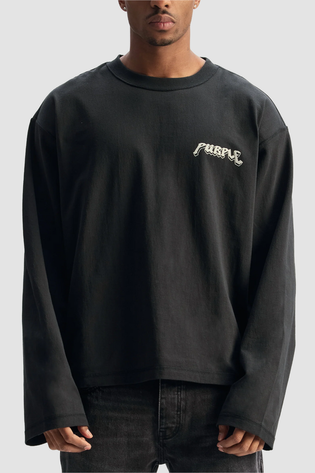 Purple Brand M2039-TJBB Digital Seraph LS Tee - Black