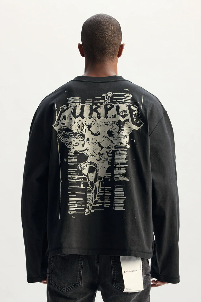 Purple Brand M2039-TJBB Digital Seraph LS Tee - Black