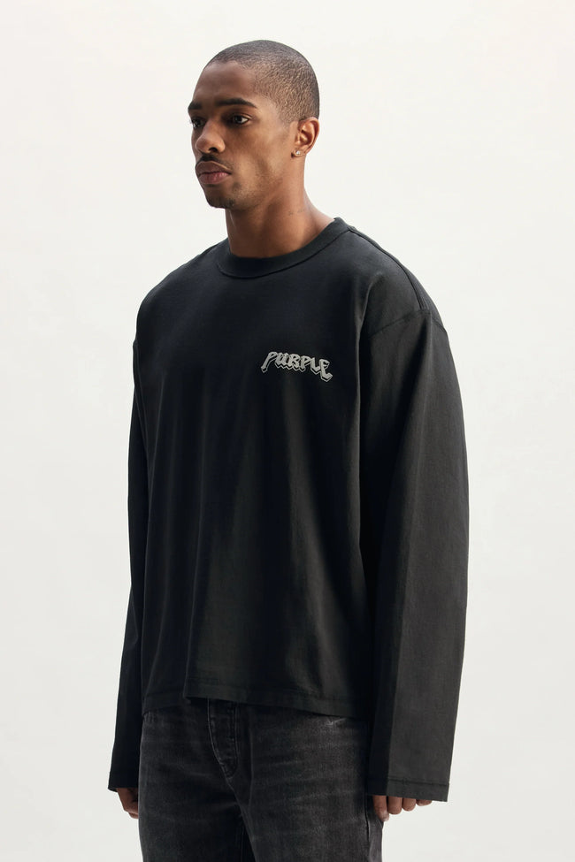 Purple Brand M2039-TJBB Digital Seraph LS Tee - Black