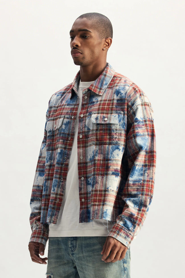 Purple Brand M3012-PLEM Embellished Flannel Shirt - Multi