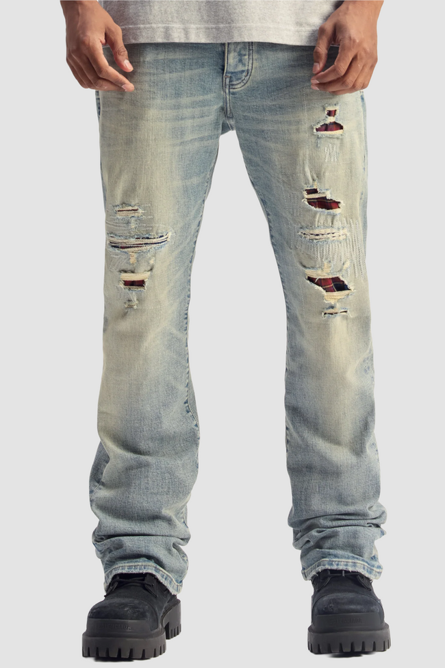 Purple Brand P004-RRLI Rip And Repair Jeans - Indigo