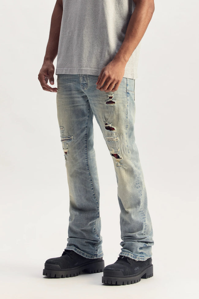 Purple Brand P004-RRLI Rip And Repair Jeans - Indigo
