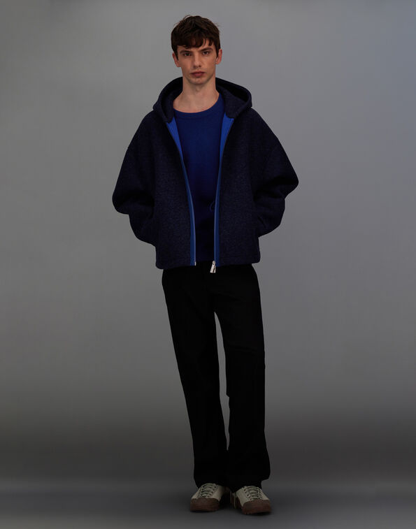 Herno Laminar Mens Wind Jacket Technical Wool - Blue
