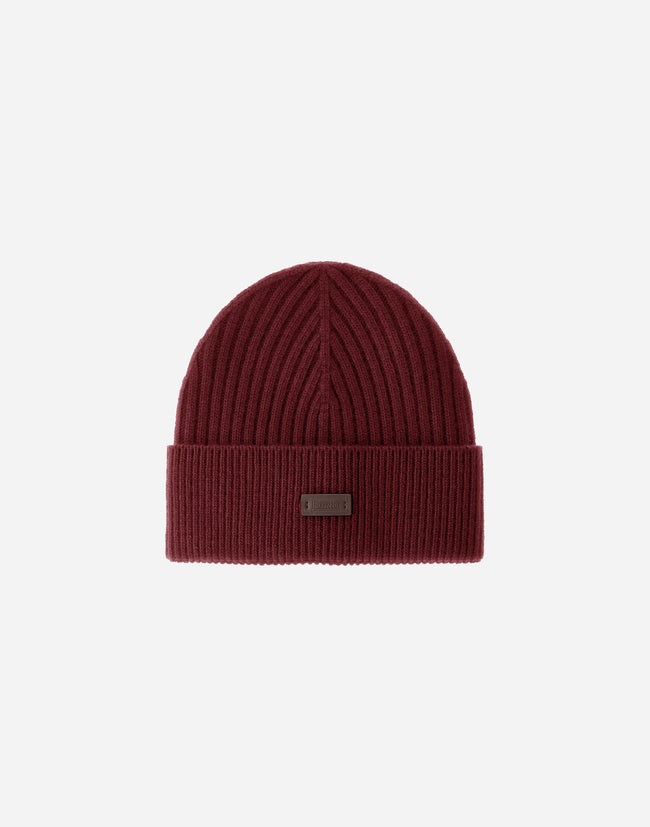 Herno Wool Knitted Beanie - Burgundy