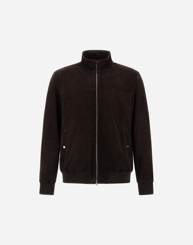 Herno Goat Suede Leather Jacket - Brown