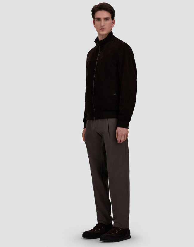 Herno Goat Suede Leather Jacket - Brown