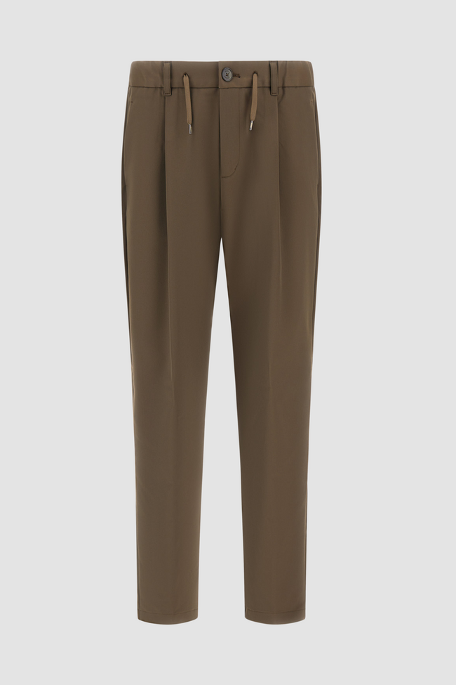 Herno Cotton Effect Stretch Pants - Green
