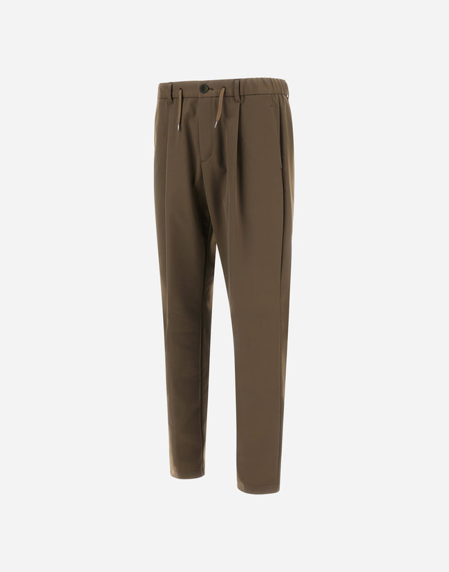 Herno Cotton Effect Stretch Pants - Green