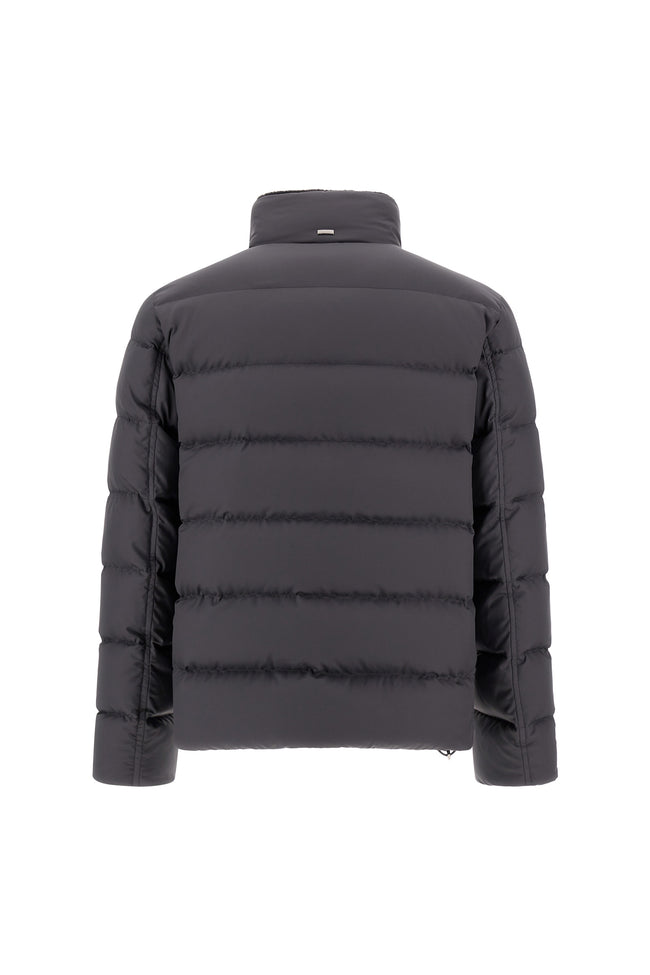 Herno Mens Down Bomber Poly Faux Fur - Grey