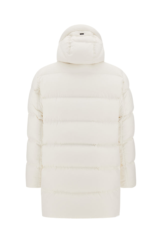 Herno Mens Down *Parka Poly W/Faux Fur - White